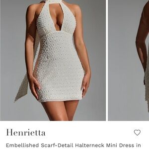 Oh Polly White Embellished Backless Mini Dress